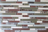 10 Sq Ft - Bliss Cappucino Stone and Glass Linear Mosaic Tiles- bathroom walls/ kitchen backsplash